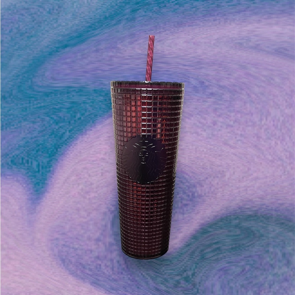 ♥︎ Starbucks 2020 Holiday Christmas Plum Berry Grid Disco Tumbler ♥︎